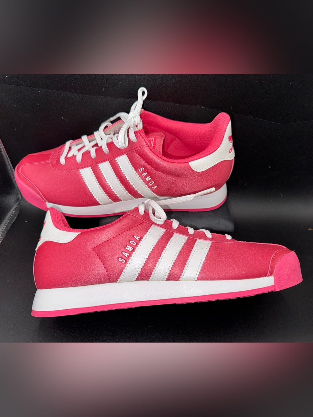 Adidas Samoa J Bright Pink White Youth 7/women 8.5 Men 7 Sneakers B38963 NWT